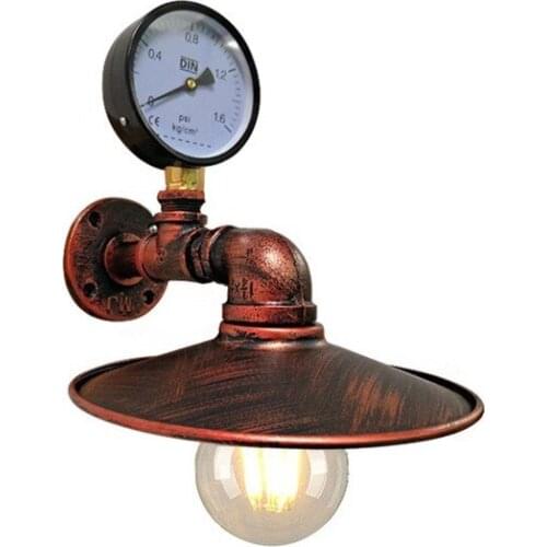LRetro nostalgic industrial wind wall lamp aisle American old antique iron pressure gauge water pipe decoration lamp LB122610
