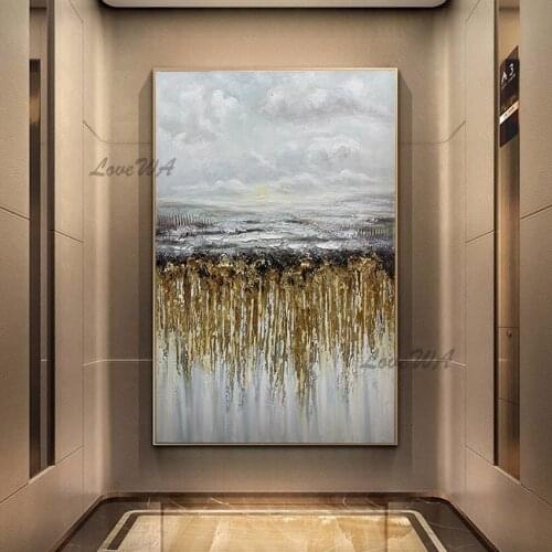 New Arival Canvas Abstract Oil Painting Handmade Wall Hanging Seascape Paintings Picture Wall Art Artwork For Bedroom unframed