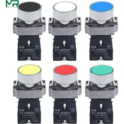 1Pcs NEW 22mm Self locking Push button switch 10A/415V NC/NO XB2-BA11 XB2-BA21 XB2-BA31 XB2-BA42 XB2-BA51 XB2-BA61 Button switch