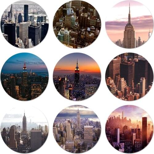 NYC YORK city landscape Badge Brooch Pin Accessories For Clothes Backpack Decoration gift 58mm