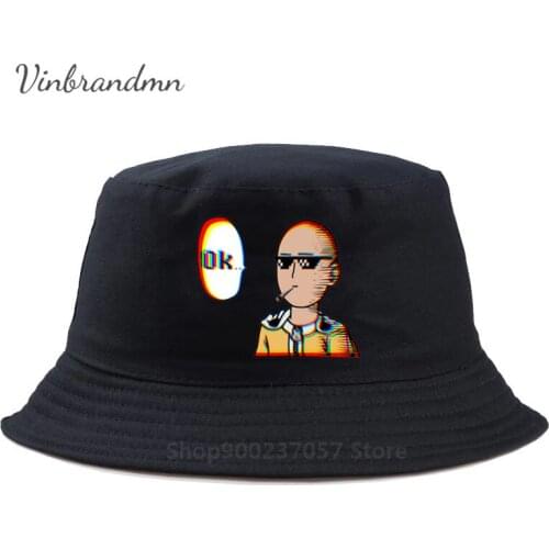 One Punch Man Saitama OK cartoon Fisherman Hat Sensei Japan Casual Summer hip hop Anime top Harajuku Panama Bucket Hat