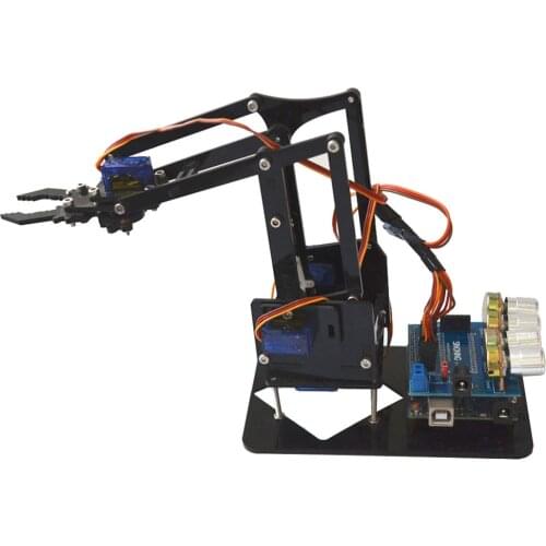 RC Programmable Robot Arm Kit Elctronic Robotic Arm Kit 4-Axis Servo Control Rollarm for Arduino DIY Robot Kit For Children