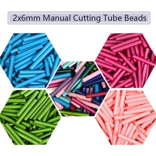 2x15mm Long Manual Tube Glass Beads Seed Beads Spacer Beads for Jewelry Making Necklace Bracelets DIY Accessories