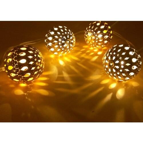 5M 10m Morocco balls LED String Fairy Lights Golden Christmas Lights Outdoor Wedding Kids/Children Room Decoration Luces Navidad