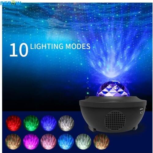 LED Star Galaxy Projector Ocean Wave Night Light Room Decor Rotate Starry Sky Porjectors Luminaria Decoration Bedroom Lamp Gifts