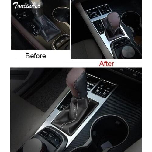 Tonlinker Cover case Stickers For LEXUS 2016 rx200t RX450h car styling 1 pcs stainless steel Gear position decoration stickers