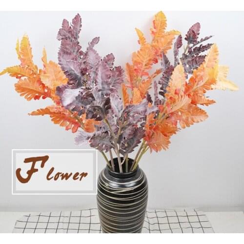 Branch silver leaf home decor fake flower green plants wall planting acorn leaf bouquet matching artificial flower wedding