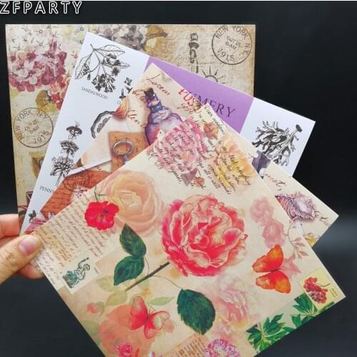ZFPARTY Vinatge Flowers Background Stickers for Scrapbooking Happy Planner/Card Making/Journaling Project