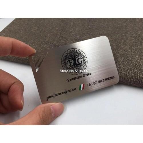 Factory Cheap Price Brushed Stainless Steel Name Card Metal Business Card