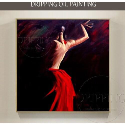 High Quality Hand-painted Abstract Dancer Oil Painting on Canvas Modern Wall Art Picture Spanish Dancer Dancing Oil Painting