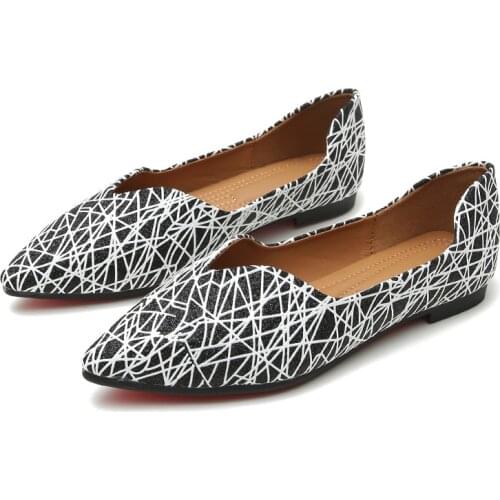 Ladies Flat Shoes 2021 Fall New Flat Pointed Toe Single Shoes Womens All-match Shallow Mouth Soft Bottom Large Size 41 42 43