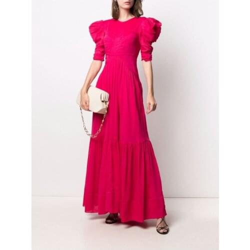 Summer High 2021SS Quality Women Backless Cotton Long Fashion Luxury Dress 3 Color Ddxgz2v 5.29