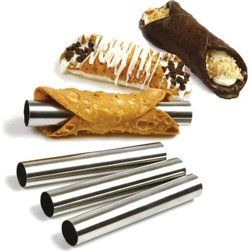 1pcs Steel Silver Cannoli Forms Food Grade Cream Horn Mould Cake Horn/croissant Mould Croissant Pastry Baking Molds