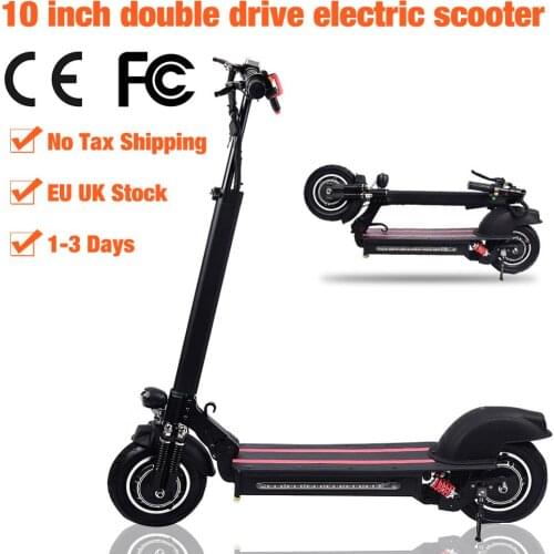 10 Inch Double-wheel Drive Electric Scooter Adult Folding Speed Electric Scooter 45-60KM/H EU UK Stock No Tax Shipping