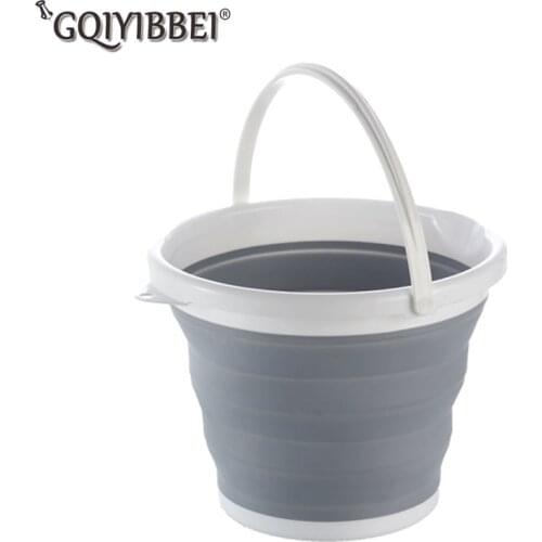 10L Portable Folding Bucket Multifunctional Circular Storage Basket Organizer For Fishing Camping Car Accessories Kitchen Items