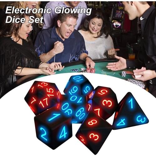 30 Set Electronic Bar Party Luminous Dice Glow Led Magic Trick Pixels Dnd Board Role Playing Game Mtg Table Games