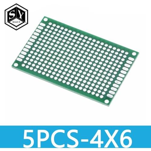 5PCS Great IT FR-4 Glass Fiber Double Side Prototype PCB 4*6 Breadboard Bread Board Tinned Universal Plate