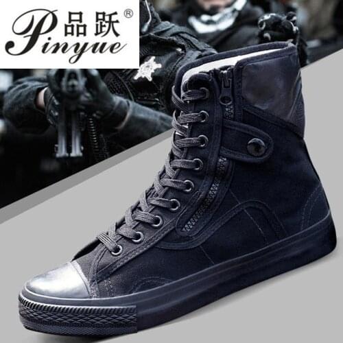 Army Fashion Black Breathable Safety Shoes Work Protective Shoes Anti-skid Wear Training Boots High