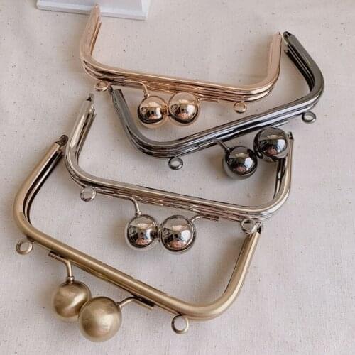 16X8 cm big ball clasp metal purse frame glue DIY handbag accessories obag handle purse hanger frame wholesale purse frames