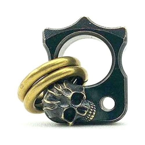 Outdoors DIY Tools EDC Brass Smiling Face Skull Knife Beads Lanyard Pendants Key Rings Accessories