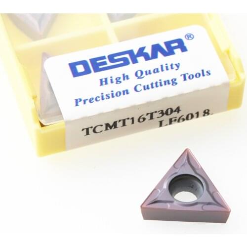 10PCS DESKAR TCMT 110204 TCMT110208 TCMT16T304 TCMT16T308 LF6018 Carbide Inserts Turning Tools For Stainless Steel