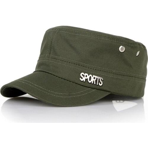 Fibonacci Military Hat Men Classic Vintage Cotton Military Caps Black Army Flat Top Hat Adjustable Outdoor Casual Cap