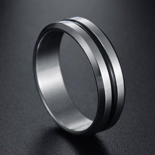 Groove Rings Silvery Stainless Steel Midi Band Ring For Women Men Wedding Engagement Charm Male Casual Jewelry Dropshipping