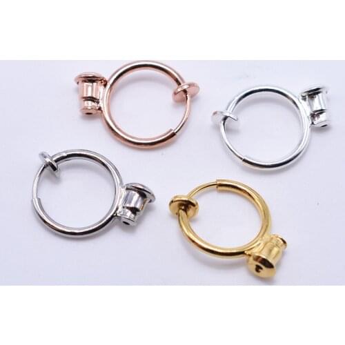 Circle Earrings Adapter People Clip On Findings DIY Jewelry Making Tool Metal Stud Ear Clips Converter Adaptor for Non-pierced