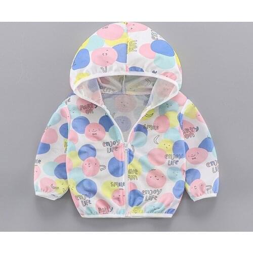 2021 Cute Baby Girl Jacket Boy Hooded Coat Sunscreen Baby Boys Girls Long Sleeved Summer Sun Protection Kids Clothes Outwear