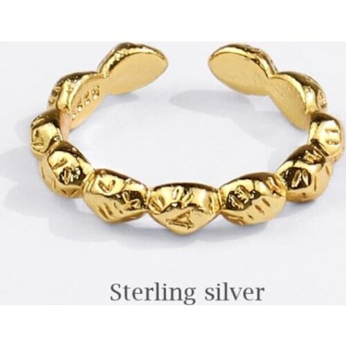 Sole Memory Mini Cute Wave Simple 925 Sterling Silver Female Resizable Opening Rings SRI836