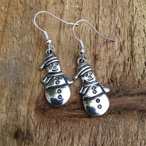 Cartoon Snowman Earrings, Christmas Earrings, Snowman Earrings, Winter Earrings Minimalist Jewelry Weird Earrings