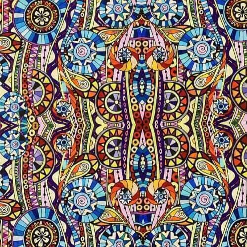 Islamic mosque church glass art 100% Cotton Printed Cloth Sewing Quilting Fabrics for Patchwork Needlework DIY Handmade Material
