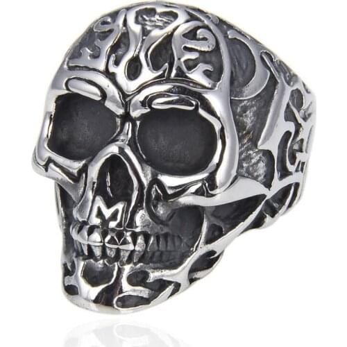 Male Skull Rings Promotions New High Quality Jewelry skeleton ring for men Rock Punk Fashion Stainless Steel Rings