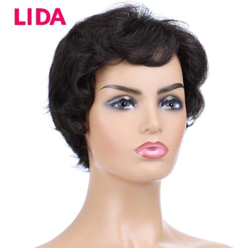 LIDA Brazilian Human Hair Non-Remy Wig 150% Density Fantasy Wave Women Wig All Colors Avilable