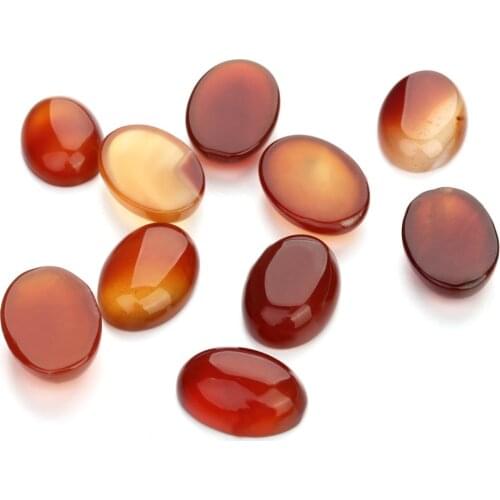 10PCS Natural Stone Cabochon Red agate Oval 10X14 12X16 13X18 15X20 18X25mm Egg Shape DIY Jewelry