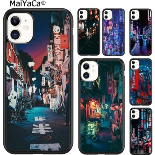 MaiYaCa Japanese Streets Tokyo Neon Phone Case Cover For iPhone SE 6 6s 7 8 plus X XR XS 11 12 pro max Samsung Galaxy S8 S9 S10
