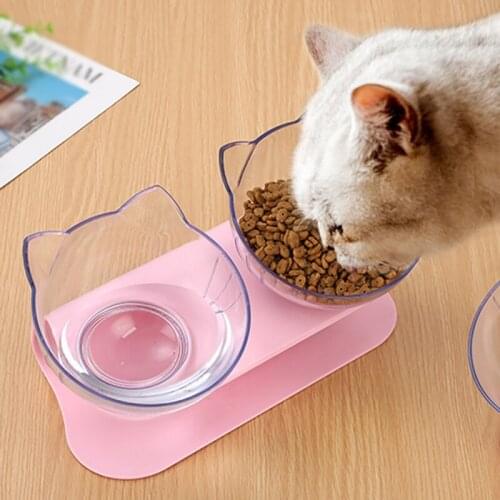 Cat Non-slip Bowls Double Bowls With Raised Stand Pet Food And Water Bowls For Dogs Cats Feeders Pet Cat Bowl