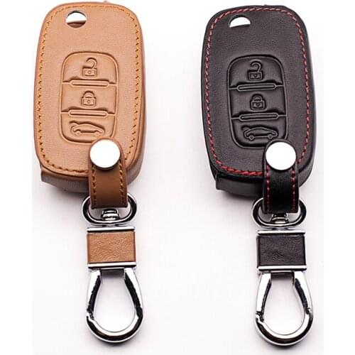 2017 Latest Leather Car Key Case Cover Key Wallet for Lada for Reynolds 3 Buttons Remote Control Car Accessories protect shell