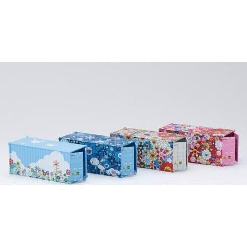 New 1/64 Scale Small Flower Painting Container Alloy Door Open Car Scene Model Scene Layout Collection Decoration Toy