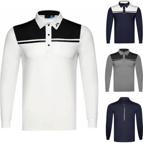 Spring golf clothes mens long sleeved golf clothes outdoor sports leisure breathable moisture wicking backing