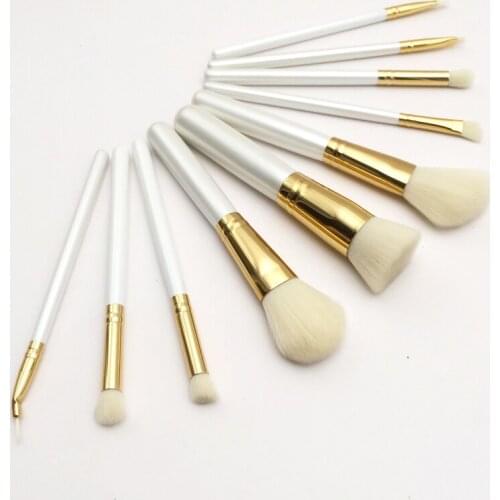 Shell PU Leather 10pcs Makeup Brushes Sets Face Powder Foundation Eyeshadow Beauty Make Up Tool Kit Portable Cosmetics Brushes
