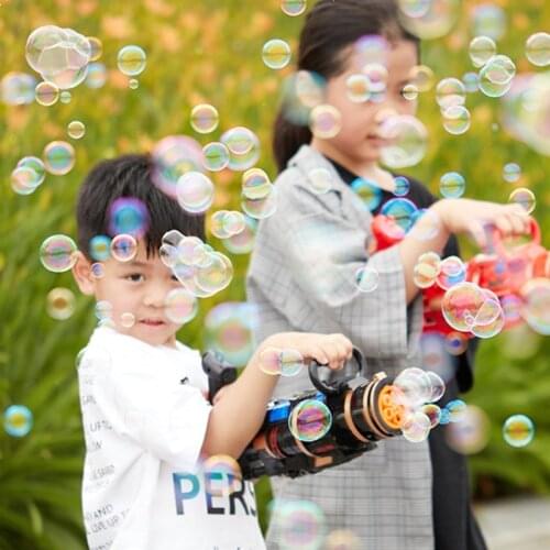 Beach Outdoor Toy for Kid Interactive Electric Toy for Toddler Gatling Bubble Maker Musical Toy for Wedding Celebration J60B