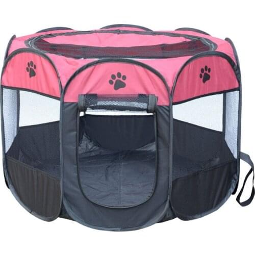 Portable Oxford Cloth Pet Transparent Tent Folding Outdoor Dog Kennels Fences Octagonal Cat House Cage Pet Supplies