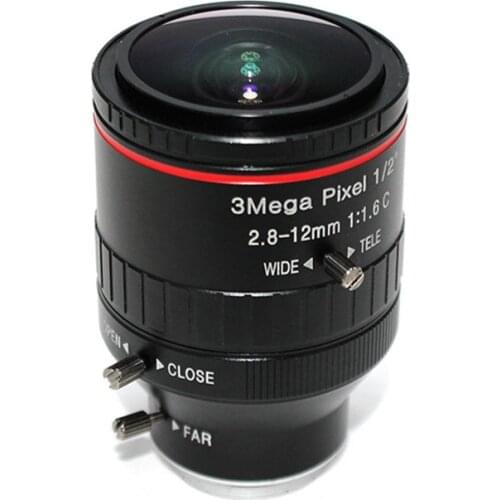 Industrial Lens Manual Iris Zoom 2.8-12mm 3MP C Mount Lens CCTV LENS Camera Accessories