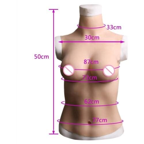 D Cup half body Silicone Breast Form Prosthesis Transvestite Artificial Breast Form Fake Breasts Shemale Boobs Sexy drag queen