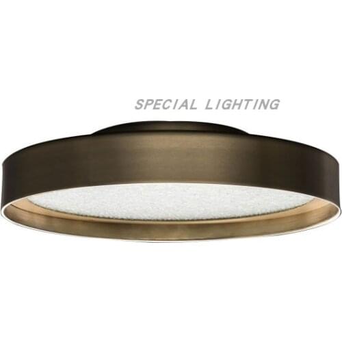 Nordic all-copper LED living room ceiling lamp designer post-modern light luxury copper ceiling lamp bedroom study eye protectio