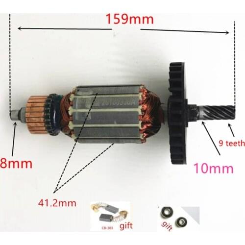 AC 220-240V 9 Teeth Armature Motor Replacement for MAKITA 5704R 5704RK 516489-7 5806B 518629-3 Circular Saw rotor