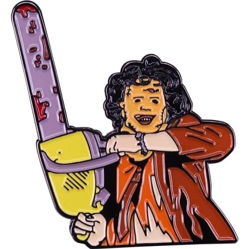 Terrifying Leatherface Pins Halloween Horror Badge The Texas Chainsaw Massacre Collection