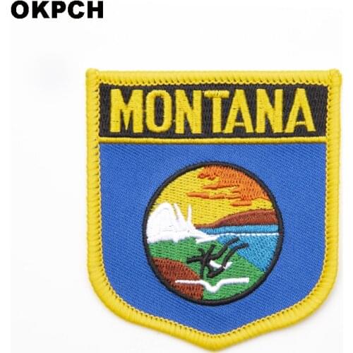 U.S.A Montana State Iron On Patch Embroidered Clothes Patch For Clothing Stickers Garment 1pcs 6*7cm UPI-0185-S