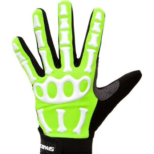 SPAKCT Bike Bicycle Long Full Finger Cycling Riding Racing Bike Bone Cool Soft Gloves Skeleton Cycling Bicycle Bike Gloves Men